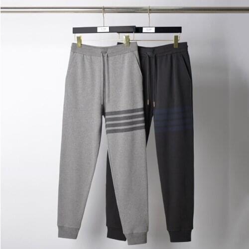 2021 Fashion TB THOM Brand Sweatpants Men Spring Autumn Cotton Casual Sports Trousers Tracksuit Bottoms Mens Jogger Track Pants