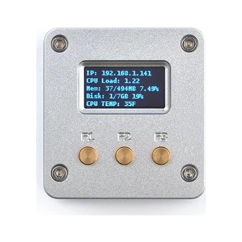 NanoPi NEO-512M memory all-aluminum heat-dissipating metal shell kit with OLED screen running Ubuntu