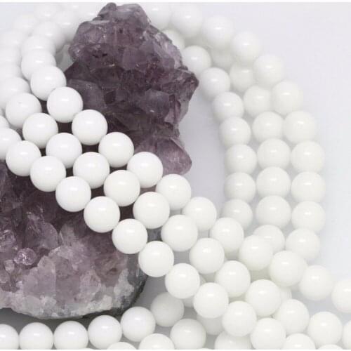 New hot sale Fashion jewelry 6mm 8mm 10mm White Onyx Loose Beads Round 15.5" inch Wholesale and retail