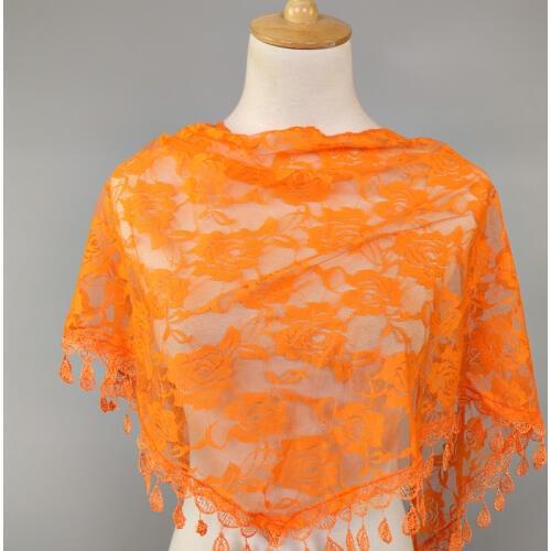 Lace Scarf Women Ladys Headscarf Hollow Triangle Scarf Women Tassel Shawls And Scarves