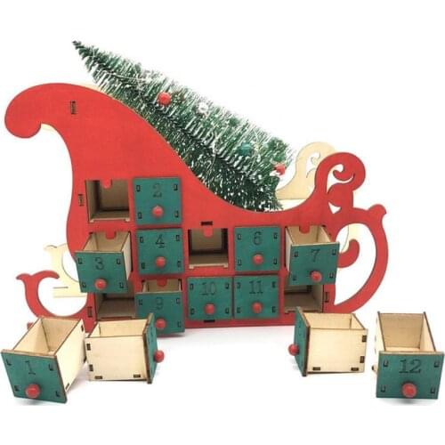 Special Unique Christmas Tree Advent Calendars Wood Christmas Advent Calendars Bright Color for Home