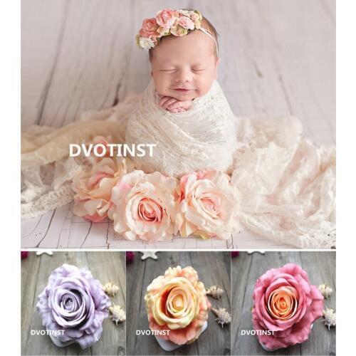 Dvotinst Baby Photography Props Simulation Roses Flower Decoration Flora Fotografia Accessories Studio Shooting Photo Props
