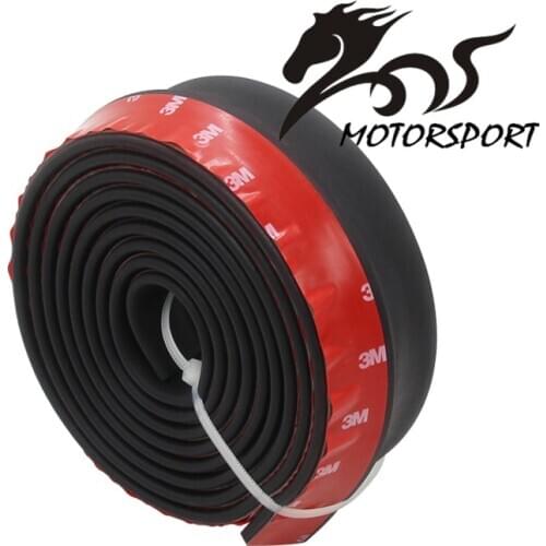 Rubber Soft Black Front Bumper Lip Kit Splitter Body Spoiler Valve Chin bumper Strip Car Exterior 2.5m