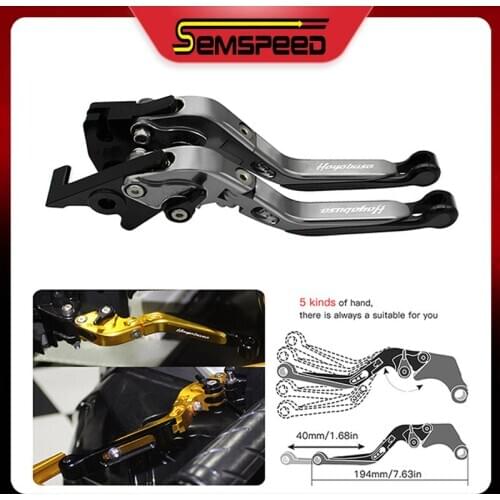 Handle Motorcycle Brake and Clutch Levers For SUZUKI HAYABUSA/GSXR 1300 2008-2020 2018 2019 SEMSPEED Folding Extendable Levers