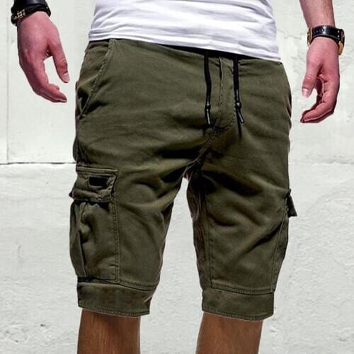 Mens Shorts Summer Casual Multi-Pockets Cargo Shorts Man Pantalones Cortos Hombre Sport Half Sweatpant Gym Jogging Fifth Short