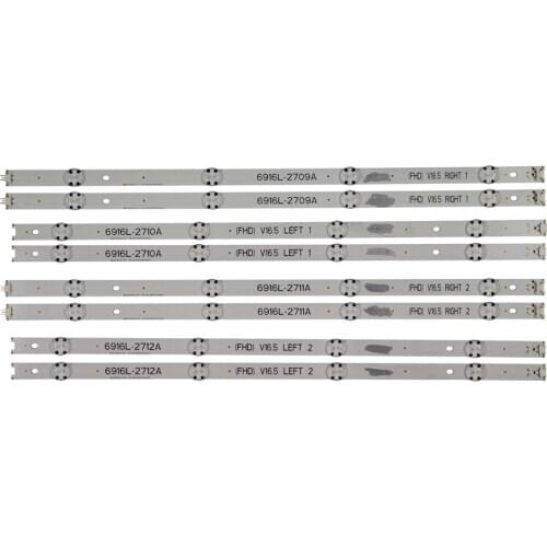 LED Backlight strip 8 Lamp For LG 49"TV 49LJ58300W 49UH620V 49LW340C 49LW340H LC490DGE FJ 6916L-2705A 2706A 2707A 2708A