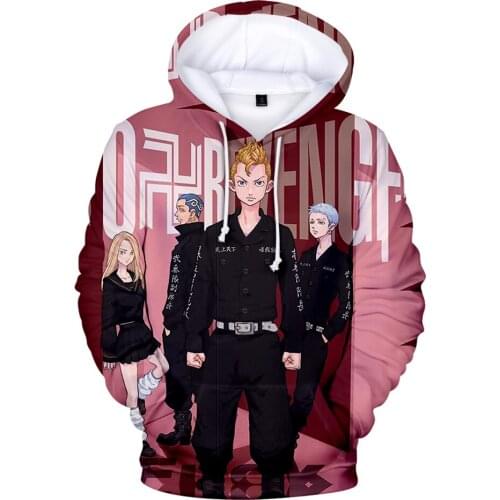 Kawaii Anime Tokyo Swastika Avenger Print Hoodie Men/Women Long Sleeve Sweatshirt Pullover Harajuku Streetwear Y2K Kids Clothes