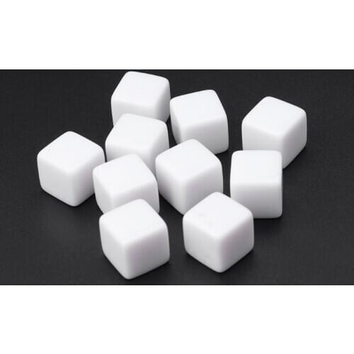 10pcs 14mm Blank Dice Acrylic Hexahedron DIY Write Painting Game Teaching Dices
