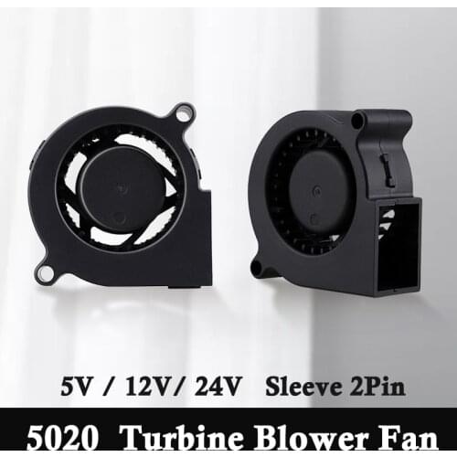 10 pieces Gdstime 5020 DC 5V 12V 24V 50mm x 20mm Turbo Blower Fan 5cm 2Pin Centrifugal Turbine Cooling Cooler Fan for 3D Printer