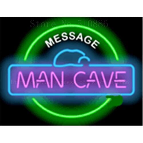 17*14" Custom Message Man Cave NEON SIGN REAL GLASS BEER BAR PUB LIGHT SIGNS store display Restaurant Shop Advertising Lights