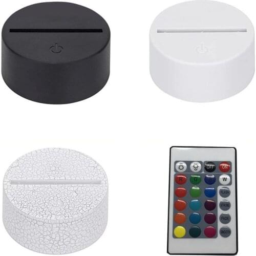 3D Night LED Light Lamp Base + Remote Control + USB Cable, 7 Colors Light Show Display Stand for Acrylic and Plexiglass