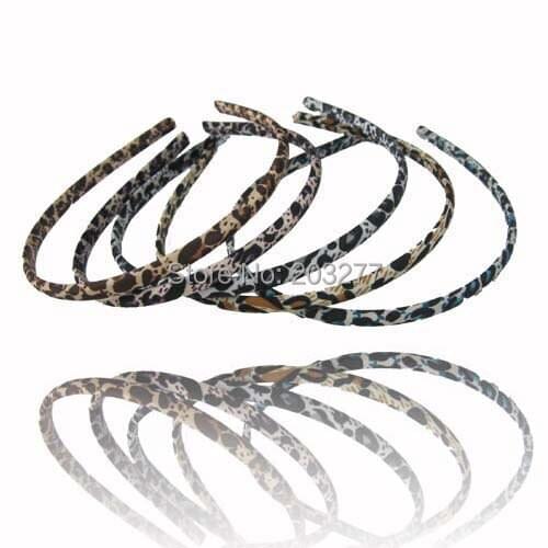 7MM Headbands leopard satin Headbands Children Headbands hair band 50pcs/lot 5 Colors Free Shipping