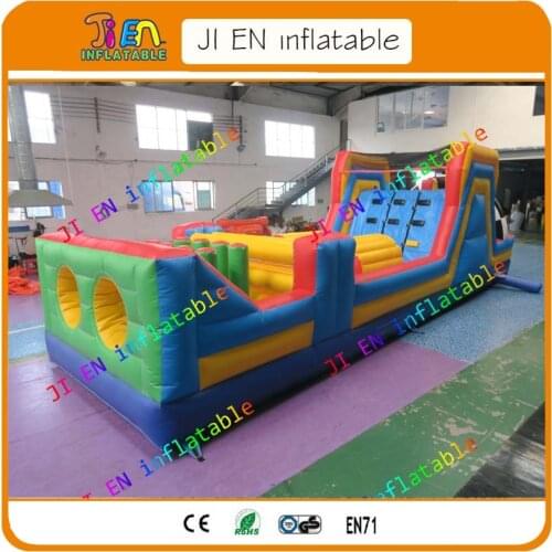 Free sea ship to port,10m/33ft length inflatable obstacle course,two channels commercial obstacle course for adults