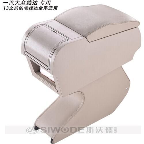 Free Punch Wooden Pu Leather Special Car Armrest Box with 4 USB Hole for Volkswagen Jetta Car Hand Box