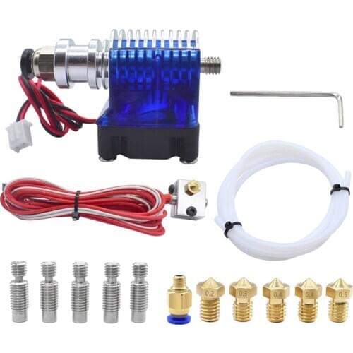 J Style Head Hotend Full Kit with 5 Pcs Extruder Print Head + 5 Pcs Nozzle Throat for E3D V6 Makerbot Reprap 3D Printers 24V