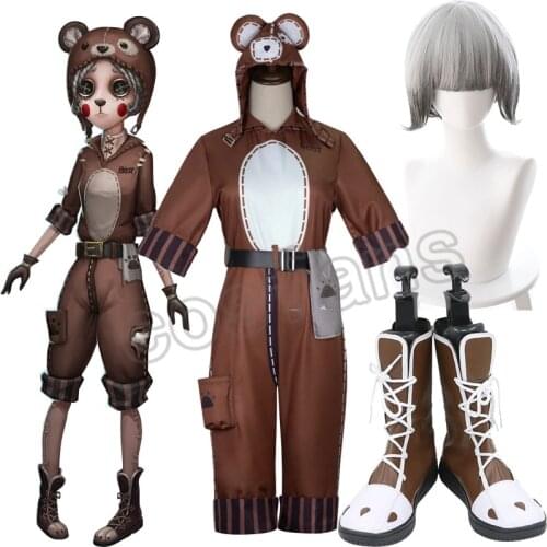 Game Identity V Cosplay Costumes Mechanic Tracy Reznik shoes Cosplay Costume Bear Girl New Skin Brown Clothes Jumpsuits Rompers