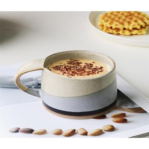 Creative Japanese Rough Ceramic Mug Retro Ceramic Cup Family Breakfast Cup Lovers Water Cup Chinese Style Ceramic Cup