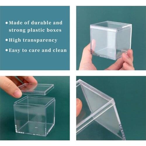 Square Transparent Plastic Bead Storage Container Box for storing Beauty Products Jewelry Accessories and Other Items