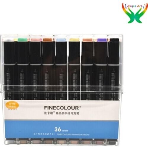 FINECOLOUR promarker 1 / 2 / 3 / 4 soft head skin color marker 12 / 24 / 36 color set art painting drawing tool at supplies