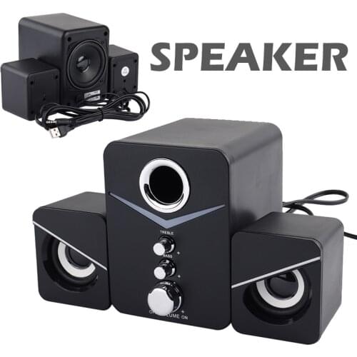 MAYITR 3pcs Surround Bass Stereo Portable Computer Speaker Multimedia Speakers With Subwoofer for Desktop PC Computer