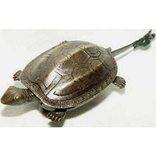 Copper Brass craft B0602 518Chinese Collectable Archaic brass of rare turtle lock and key set statue