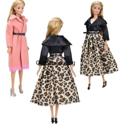 Fashion Parka 11.5" Doll Clothes for Barbie Dress Outfits Winter Coat Jacket Shirt Skirt 1/6 BJD Dolls Accessories Kids DIY Toys