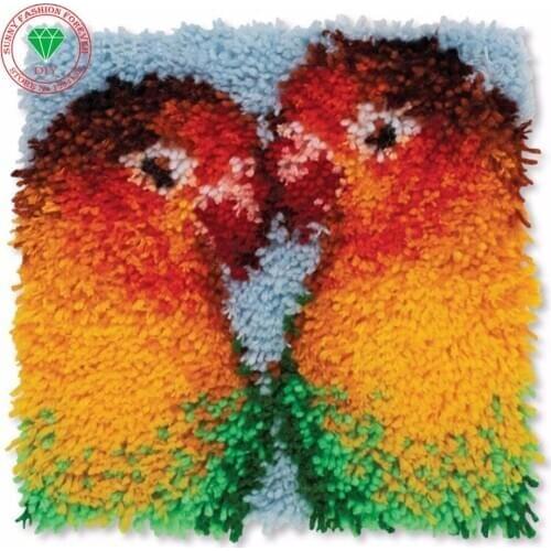Parrot Needlework Pillowcase Latch hook rug kits cross stitch thread embroidery kit Carpet embroidery Pillowcase crochet hooks