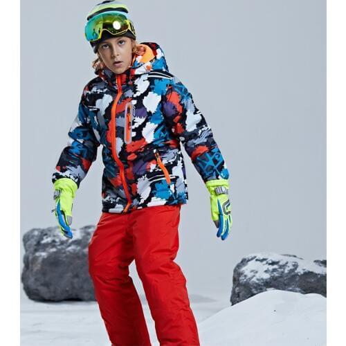 The new 2019 high quality childrens clothing, waterproof windproof, thickening warm outdoor professional ski suit jacket + pan