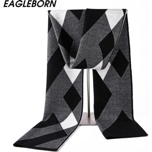 2021New Autumn Winter Men Wool Scarf Classic Stripe Designer Scarves Men Luxury Brand High Quality warm Thicken Dad husband Gift