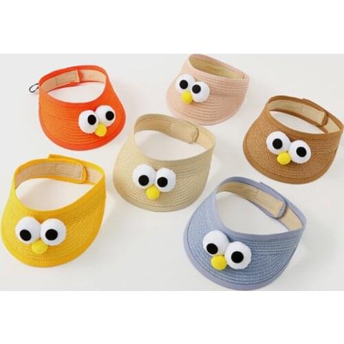 New Childrens Straw Hats Leisure cute empty top Hat Outdoors Anti-UV Sun Hat For Girls Summer Beach Cap Panama Baby Hats Caps