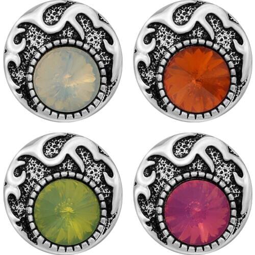New Beauty Rhinestone pattern 20MM Metal snap buttons for DIY 18mm snap jewelry wholesale KZ3376