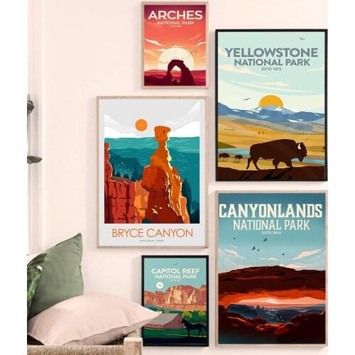 Landscape Poster Wall Art Bryce Canyon Park Canvas Painting Famous Viewscape Picture for Living Room Home Cuadros Decoration