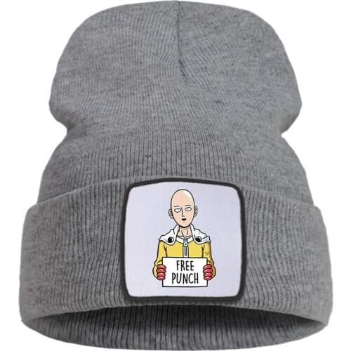 One Punch Man Free Punch Thick Cap Autumn Warm Sport Knitted Hats Unisex Outdoor Wool Hat Comfortable Casual Beanie Caps