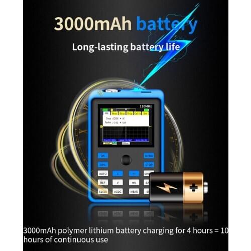 Handheld Digital Oscilloscope One-button Automatic Oscilloscope 100M Bandwidth Dual Channel 500MS/s Sampling Rate