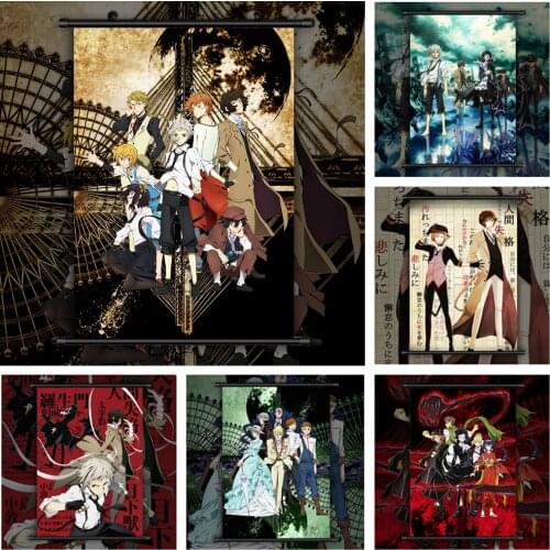 WTQ Bungou Stray Dogs Anime Manga Retro Posters Canvas Painting Anime Posters Wall Decor Wall Art Picture Room Decor Home Decor