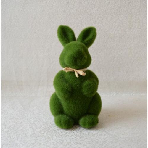 Lovely Handmade Moss Rabbit Artificial Turf Grass Easter Bunny Home Office Decor X7YD