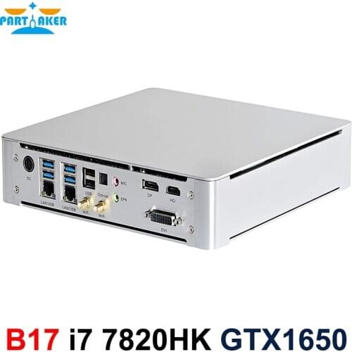 Partaker Mini PC Intel i7-7820HK 4 Cores 4K HTPC GTX1650 GDDR5 4GB Dedicated Card M.2 NVME 4K Desktop HTPC HDMI2.0 DP DVI