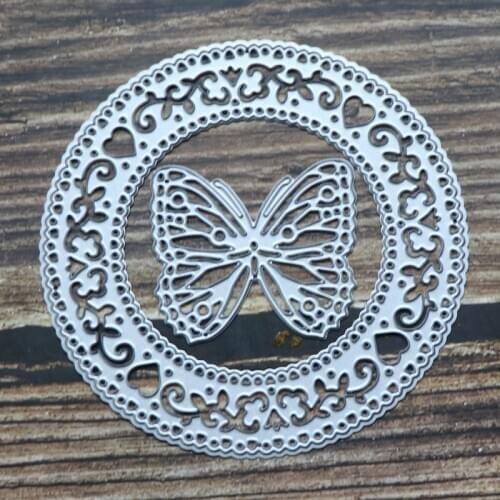 Circle Frame Butterfly Metal Cutting Dies Stencils for DIY Scrapbooking Album Paper Cards Decorative Crafts Embossing Die Cut