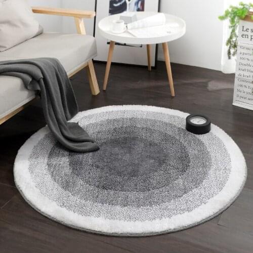 Nordic Grey Series Modern Round Carpets Thick Computer Chair Mat Round Rugs Living Room Mat Kids Carpet Sofa Rugs Floor Bedroom