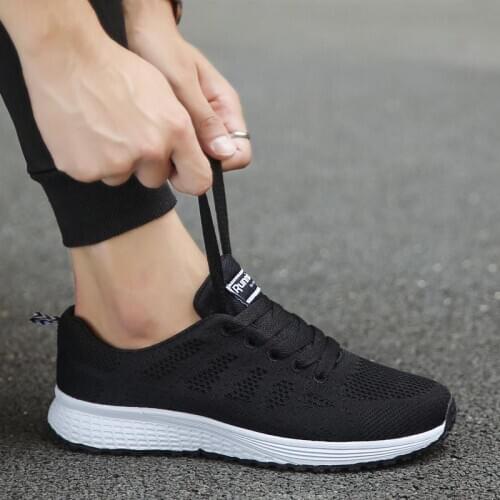 Net Trainers Men Breathable Running Shoes Men Sport Shoes Mens Sports Shoes Mens Sneakers Summer Walkingshoes Walk Black D-435