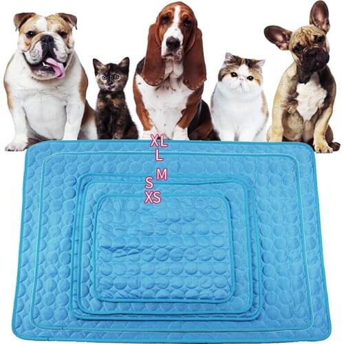 Blue Pet Summer Cooling Mat Cool Breathable Cold Gel Pad Comfortable Cushion Bed Dirt Resistant and Durable Dog Pet Supplies