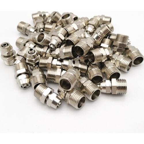 100PCS/Pack Free shipping Pneumatic connector air tube Lock nut type fittings for 6mm 8mm 10mm pipe
