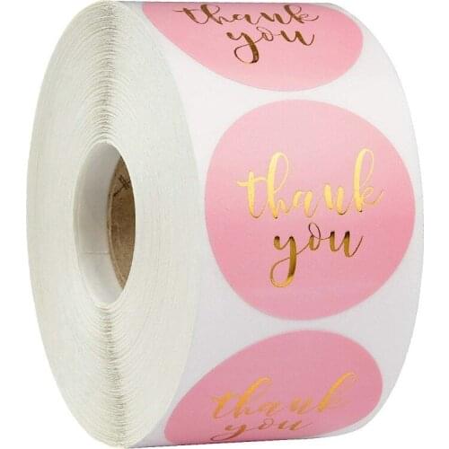 Wedding Gift Box 500Pcs Round Labels Kraft Paper Thank You Sticker Bag Flower Gift Box Cake Boxes and Packaging Wedding Stickers