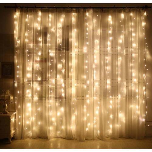 3x3 Meters 300LED Curtain String Light USB Fairy LED Copper Wire String Light Wedding Party for Home Party Decor