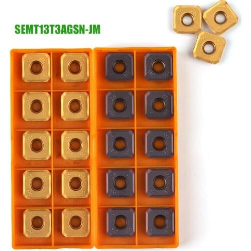 10pcs Carbide Insert SEMT13T3 AGSN JM VP15TF UE6020 US735 CNC Lathe External Turning Tools SEMT Blade Machine Cutter for P.M.K