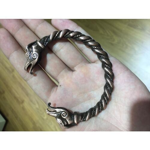 Twisted Celtic Amulet viking BRACELET with a Dragon Wrist Dragons norse viking Bangle