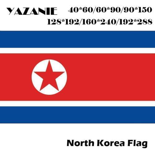 YAZANIE 60*90cm/90*150cm/120*180cm/160*240cm North Korea Custom Flags Cloth Banners Party Home Decoration Country National Flag