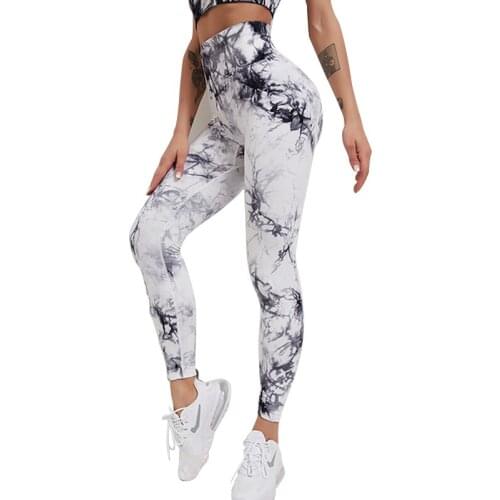 Tie Dye Leggings Women Seamless Fitness Leggings Push Up Booty Lifting Workout Pants Gym Running Legging