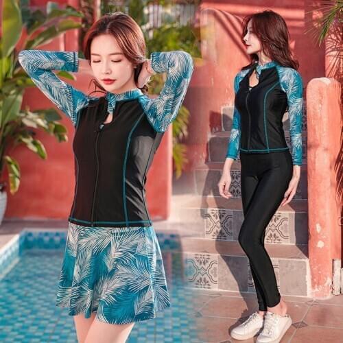 Women Bathing Suits Rashguard Long Sleeve Rash Guard Female Diving Swimsuits Badpak Surfing Womens Swimwear Surf Swimsuit Lady