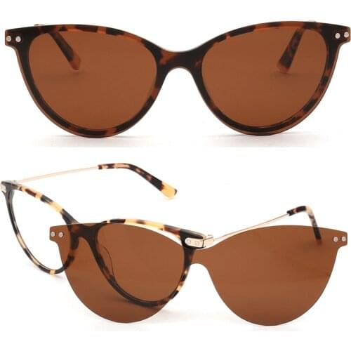 Women Polarized Cat eye Sunglasses Fashion Magnetic Clip On Sunglasses for Women Rx Eyeglass Frames Optical clips Glasses Frames